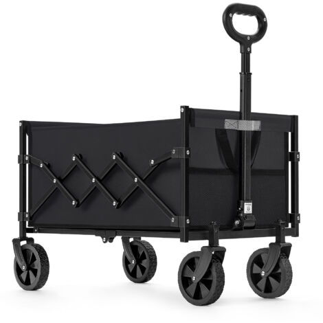 Songmics – Chariot de jardin pliable 180 kg – 4 roues renforcées dont 2 pivotantes – Acier et tissu Oxford 600D – Dimensions 42 x 67 x 90,5 cm