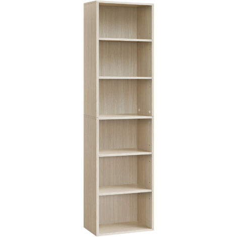 Vasagle – Bibliothèque étagère 6 niveaux 24 x 40 x 178,5 cm – Panneau aggloméré E1 – Capacité 10 kg par étagère – Pour salon, bureau, salle à manger