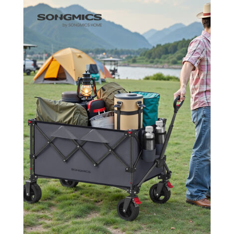 Chariot De Plage Pliable 100L Ultra Robuste - Poignée Réglable - Parfait Pour Shopping, Camping & Excursions - Charge Jusqu'à 330 Kg