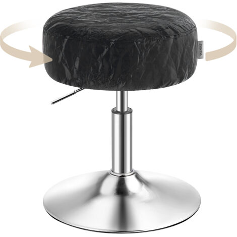 Vasagle – Tabouret de bar réglable en hauteur – Pivotant 360° – Assise en PU épais 14 cm – Base ronde antidérapante – Pour chambre et cuisine – Noir
