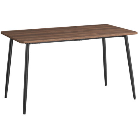 Vasagle – Table à manger moderne 4-6 personnes – Plateau en noyer naturel – Surface résistante à la chaleur jusqu'à 140°C – Montage rapide en 15 minutes