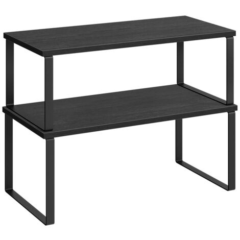 Songmics – Étagère à épices extensible – Lot de 2 – Métal et bois d'ingénierie – Dimensions 19,5x39,7x15,8 cm – Capacité 15 kg par étagère (1/5)