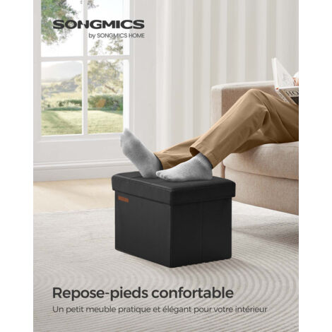 SONGMICS Banc de Rangement, Boîte Pliable en Velours, Repose-Pieds avec Couvercle, 31 x 41 x 31 SONGMICS Banc de Rangement, Boîte Pliable en Velours, Repose-Pieds avec Couvercle, 31 x 41 x 31