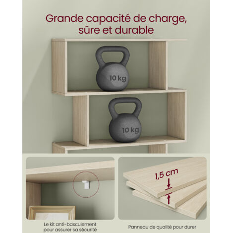 VASAGLE Bibliothèque, Étagère Escalier, Cloison Séparateur, euble de Rangeent, 6 Copartients