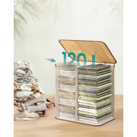 Panier à linge avec couvercle Gris 110 l - Panier à linge - Panier à Panier à linge avec couvercle Gris 110 l - Panier à linge - Panier à