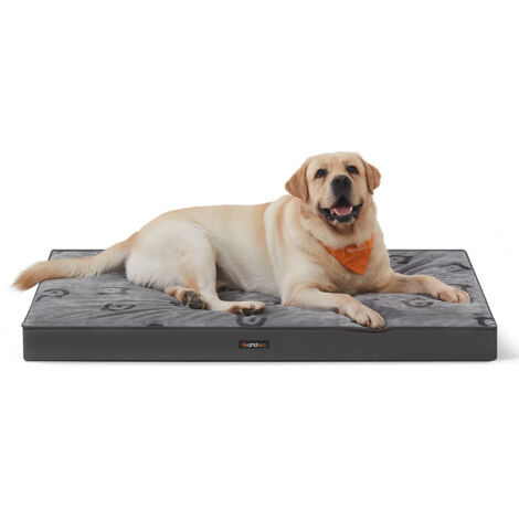 Panier pour Chiens, Coussin pour Animaux, Mousse Alvéolée, avec Poignée, Déhoussable, Utilisable des 2 Côtés, Hydrofuge, Taille XXL, 120 x 74 x 10 cm, Gris Tourterelle (1/5)