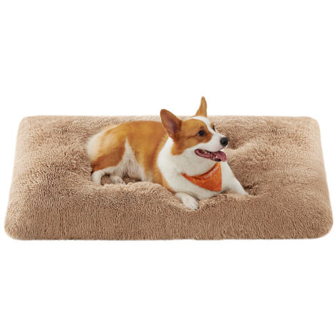 Panier pour Chien, Canapé, Lit pour Animaux, 110 x 73 cm, Rembourrage Moelleux, Lavable, Coussin pour Chien, Marron Camel (1/5)