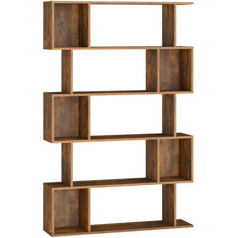 Vasagle – Bibliothèque marron rustique 5 niveaux 24 x 90 x 159 cm – Compartiments ouverts – Panneau d’aggloméré 15 mm – Capacité 30 kg par niveau (1/5)