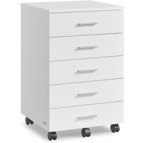 HOMCOM Support d'imprimante meuble de rangement bureau caisson 4 compartiments ouverts 40L x 30l x 36H cm blanc | France