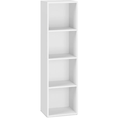 Vasagle – Bibliothèque blanche nuage 4 niveaux – Étagères réglables – Rangement ouvert pour salon, chambre, bureau – Panneaux MDF durables