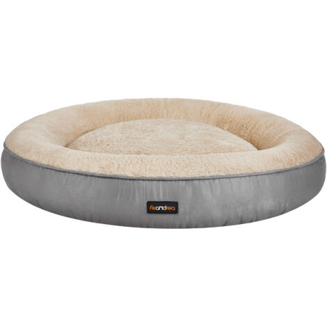 Panier pour Chien Rond, Lit Chat Donuts, Diamètre 80 cm, Gris Clair