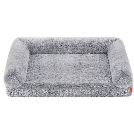 FluffyHug Panier pour Chien, Canapé pour Chiot, Taille XXL, pour Chiens de Grande Taille, en Mousse Alvéolée, avec Housse Amovible Lavable, 122 x 85 x 19 cm, Gris Ombré