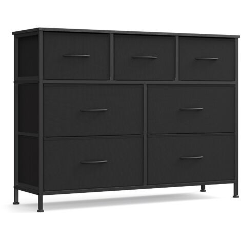 Songmics – Commode enfant 7 tiroirs – Acier, panneau MDF, tissu non-tissé – Dimensions 30 x 98,8 x 73,7 cm – Stable avec kit anti-basculement (1/5)