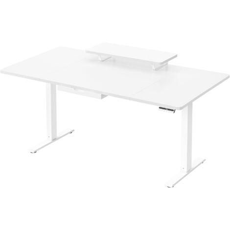 Vasagle – Bureau assis debout électrique réglable 160 x 80 cm – Hauteur 72-120 cm – Support écran flexible – Tiroir – Port USB-C – Rappel de sédentarité