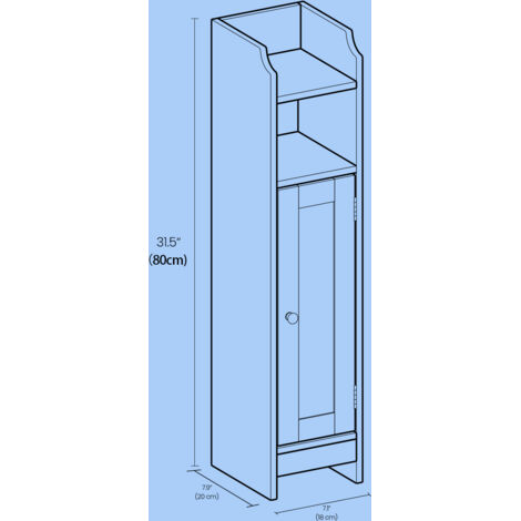 Hzuaneri Meuble De Salle De Bain Étroit Avec Crochets - Armoire Papier Toilette 26,2 X 26,4 X 80 Cm Noir