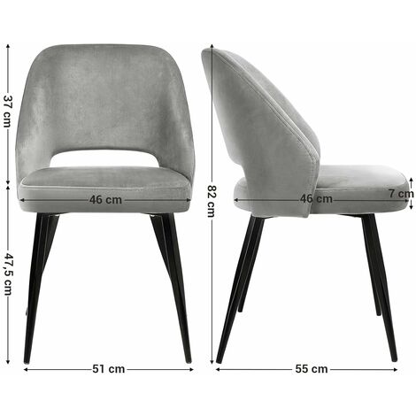 MCC Lot de 2 Chaises de Salle à Manger Velours Design Moderne avec Pieds en métal Or Marron