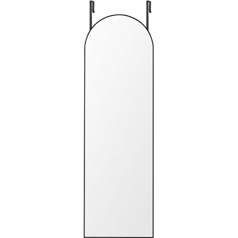 Miroir Suspendu Arqué, 120 x 40 cm, Cadre en Alliage d'Aluminium, Verre Trempé, Noir