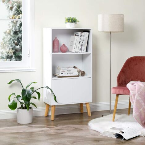 Bibliothèque VASAGLE 6 étagères Blanc 190 Cm - Style Scandinave Contemporain à Monter Soi-même