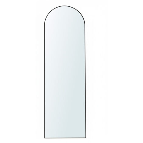 Miroir Intégral, 160 x 50 cm, sur Pied, Grand Miroir À Poser au Sol, Cadre en Alliage d’Aluminium, Verre Trempé, Polyvalent, Noir d’Encre