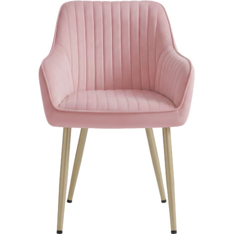 Songmics – Chaise de salle à manger en velours – Accoudoirs incurvés – Charge 120 kg – Pieds en métal – Confort ergonomique – Dimensions 60x62,5x85 cm (1/5)