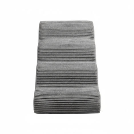 Escalier pour Chien, à 4 Marches, Imperméable, Pente Douce, Housse Amovible Lavable, Gris