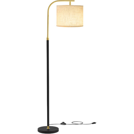 Lampadaire Arc Réglable en Hauteur, 150–175 cm, avec Interrupteur au Pied, Douille E27, Noir