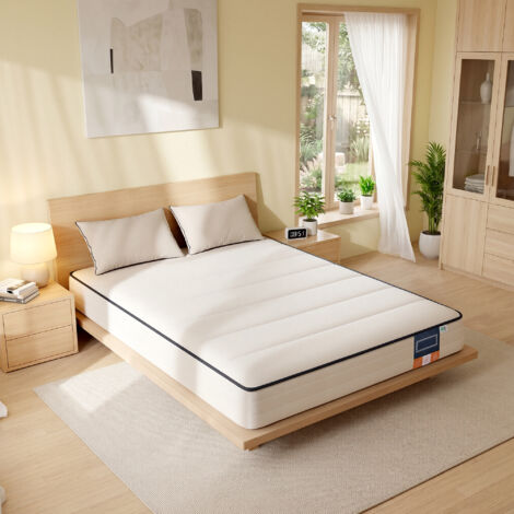 Matelas 140 x 190 cm, Mousse Mémoire de Forme Gel, Matelas Soutien 7 Zones, Housse Lavable, Chambre, Blanc (1/5)