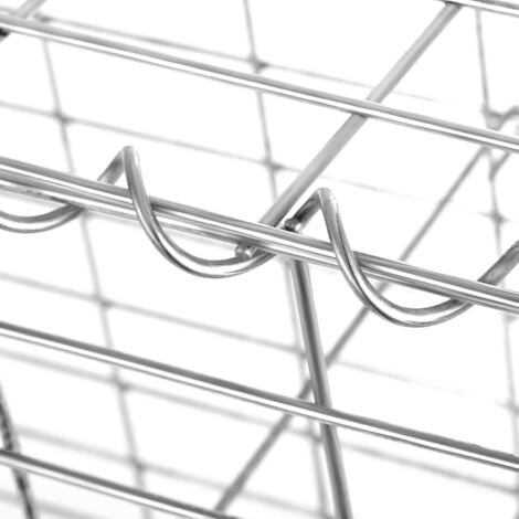 Lot de 10, Gabion pour Pierre, cloture gabion, Argent, Cage en Métal, Mur, Décoration de Jardin, 100 x 50 x 50cm, GGB055