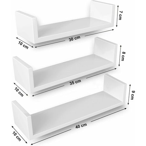 38,1 cm 5 mm d/'épaisseur WHATOOK Lot de 3 étagères flottantes en acrylique pour cuisine Transparentes et invisibles Pour salle de bain et petits jouets