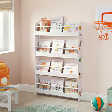 Etagere Murale Pour Enfants Bibliotheque Organisateur Mural Etagere De Rangement Pour Chambre D Enfants Salle De Jeux Ecole Gain De Place Blanc Gkr050w01 Blanc