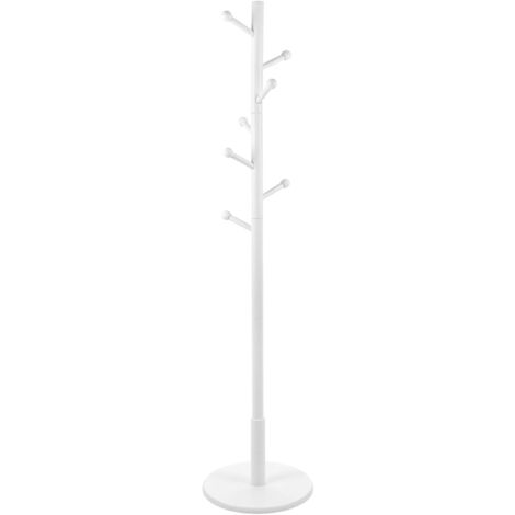 Vasagle – Portemanteau sur pieds en hévéa massif avec 7 crochets arrondis – Charge maximale 20 kg – Dimensions 38 x 175 cm – RCR07WT