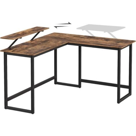 VASAGLE Table en Forme de L, Bureau d'angle, avec Placard de