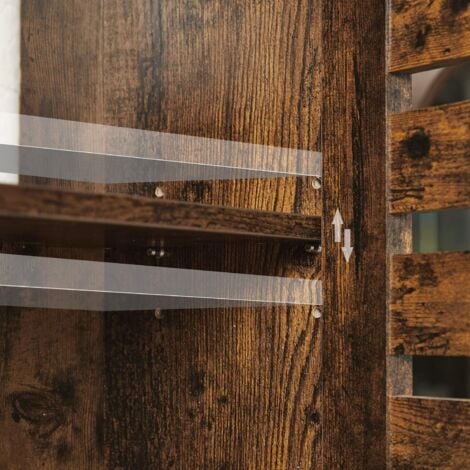 Armoire Murale pour Salle de Bain, Compartiment Ouvert, étagère réglable en Hauteur, 60 x 20 x 70 cm, Marron Rustique