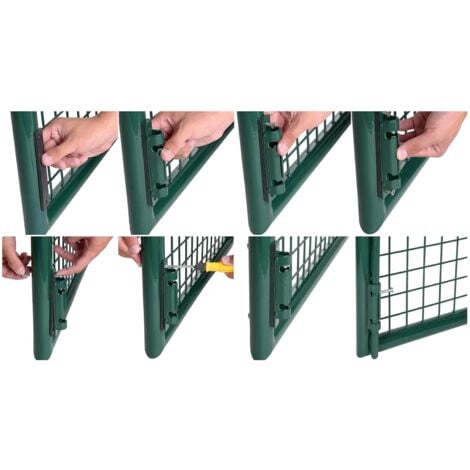SONGMICS Portillon de Jardin, Portail de Clôture, Porte de Jardin, avec Serrure et 3 Clés, 310 x 100 cm (L x H), Vert GGD300G