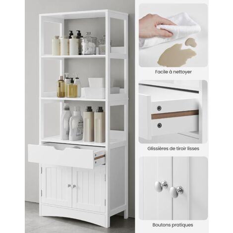 Meuble étagère Ouverte Fermée DEZAGCE Armoire Rangement Bar à Eau 116x50x40cm - MDF Blanc - Étagère Ouverte Et Fermée Meuble Distributeur Eau