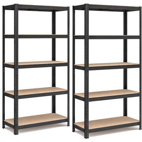 Songmics – Lot de 2 rayonnages métalliques 180 x 90 x 40 cm – Charge maximale 875 kg – 5 niveaux réglables – Kit anti-basculement inclus (1/5)