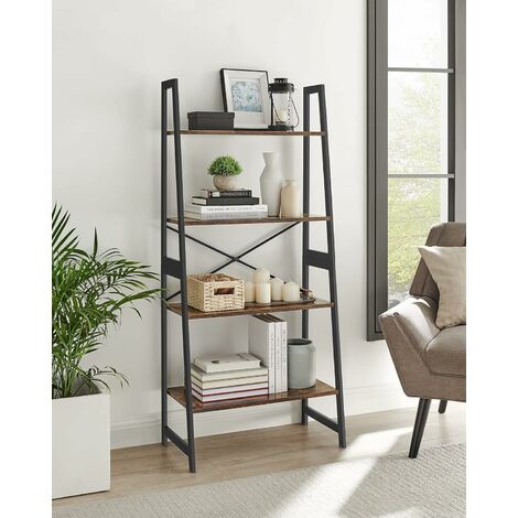 Étagère Livres Noire Design Arqué 4 Niveaux – Grand Rangement Moderne pour Salon, Bureau, Chambre, 116 cm | Leroy Merlin