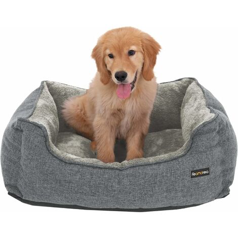 FEANDREA Panier pour Chien, Canapé, Lit, Niche pour Animaux, Housse Amovible et Lavable, pour Petits Chiens, 70 x 55 x 21 cm, Gris PGW10GG (1/5)