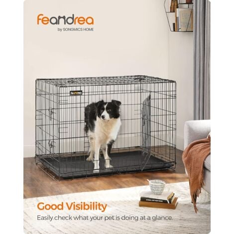 FEANDREA 2 Portes Cage pour chien pliable et transportable avec 