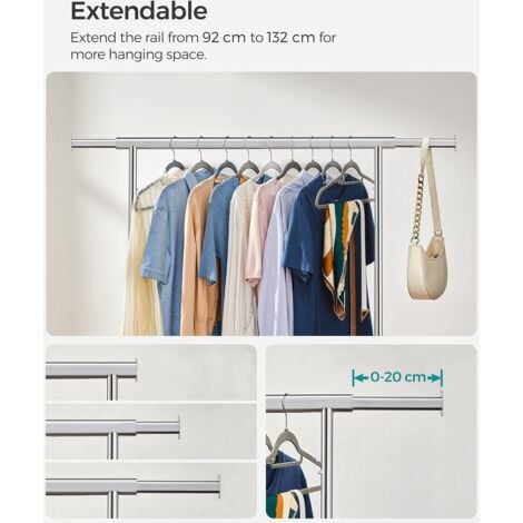 Portant Vetement Solide Portant U00e0 Vu00eatements Avec Roulettes, Tringle Extensible Pour Charge Lourde Capacite De Charge 100 Kg Montage Facile Portable Dore Clair 93904172 Portique Vetement