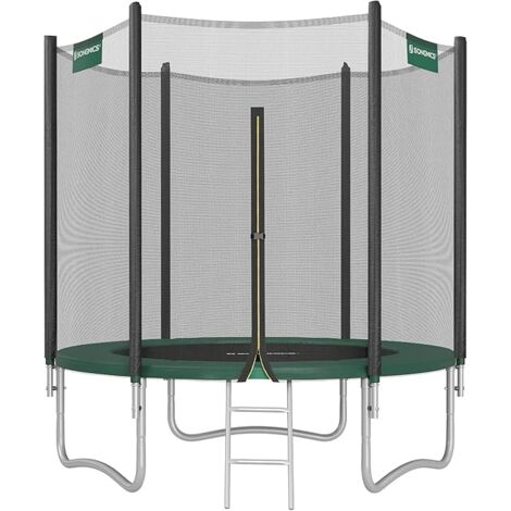 Trampoline extérieur, Diamètre 183 cm, TÜV Rheinland GS Certifica, Équipement jardin - Noir et Vert STR061C01