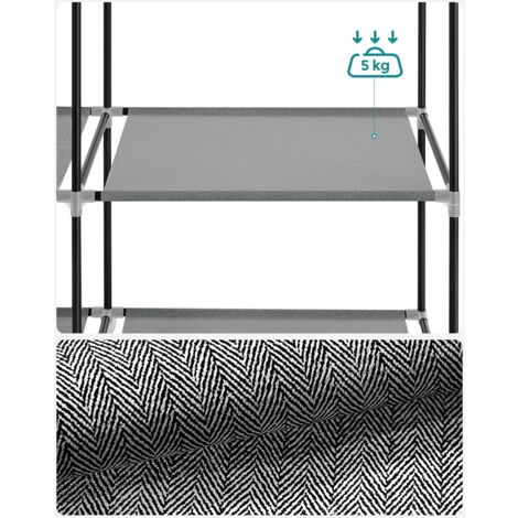 Armoire ouverte, armoire en tissu avec fermeture éclair, armoire avec 3 tringles à