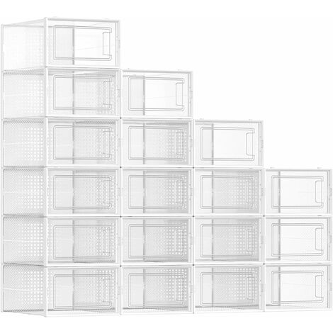 Lot de 12 boîtes de rangement transparentes pour chaussures avec couvercle  - Songmics
