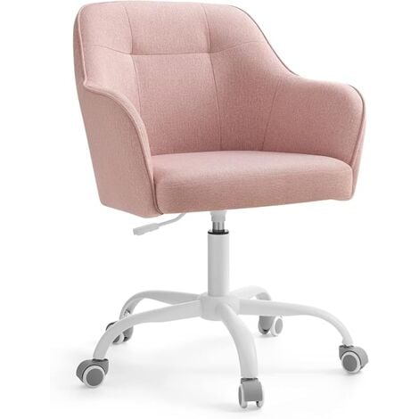 Chaise Bureau Roulettes Métal Chromé Chaise De Bureau En Similicuir Blanc - Dossier Moyen Et Réglable En Hauteur Chaise Bureau Réglable