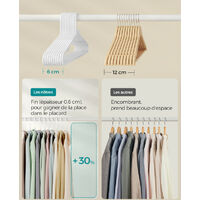 ABHENG Lot de 50 Cintres en Plastique, Ultra Robustes antidérapants avec Caoutchouc et Barre Horizontale, Ouverture en Forme de U, Antiglisse, Gain de Place, 41.5 x 0.5 x 22.5 cm, Blanc, APY0450W ABHENG Lot de 50 Cintres en Plastique, Ultra Robustes antidérapants avec Caoutchouc et Barre Horizontale, Ouverture en Forme de U, Antiglisse, Gain de Place, 41.5 x 0.5 x 22.5 cm, Blanc, APY0450W
