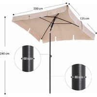 Beige avec LED Froadp Ø300cm Parasol de Jardin Octogonal en Aluminium Poignée de Parapluie Réglable Ø38mm avec Protection UV 40 Tissu Polyester Acier Revêtu pour Terrasse Balcon Soleil 