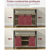 Buffet VASAGLE 100x80cm - 2 Portes Coulissantes Marron/noir | 6 Compartiments Réglables