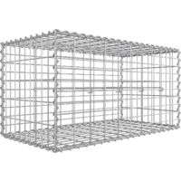 Songmics – Gabion pour pierre 100 x 50 x 50 cm – Acier galvanisé 4 mm – Maille 5 x 10 cm – Assemblage sans outil – Décoration de jardin