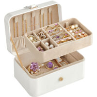 Boîte De Rangement Bagues Et Bijoux En Velours 7 Emplacements - Coffret Portable Élégant Pour Femmes
