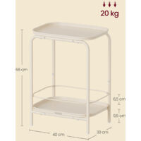 VASAGLE Lot de 2 petites tables d'appoint, table de chevet pour salon, chambre, bureau, salle de bain, blanc ULET272W14